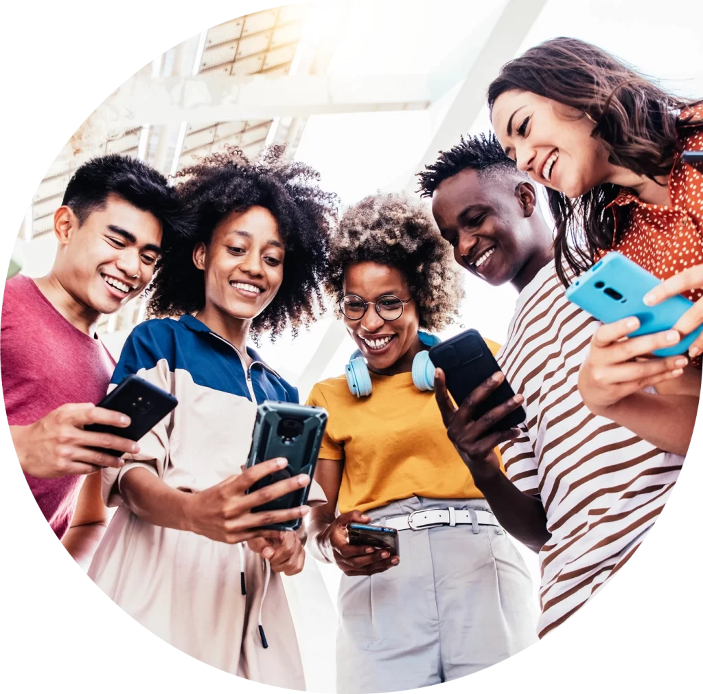 group of people holding phones